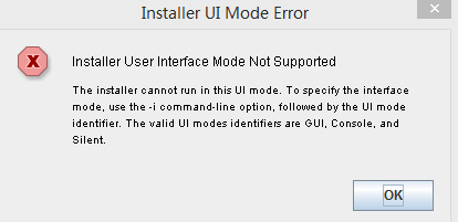 how to fix installer user interface mode not supported