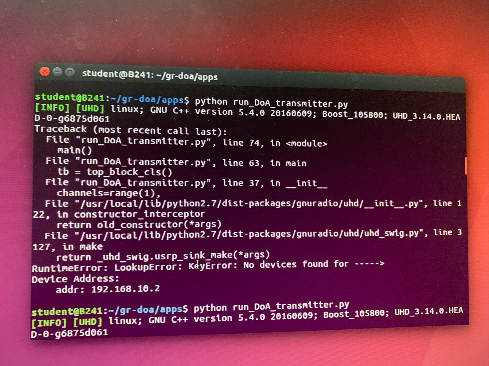 How do I run a program with commandline arguments using GDB within a