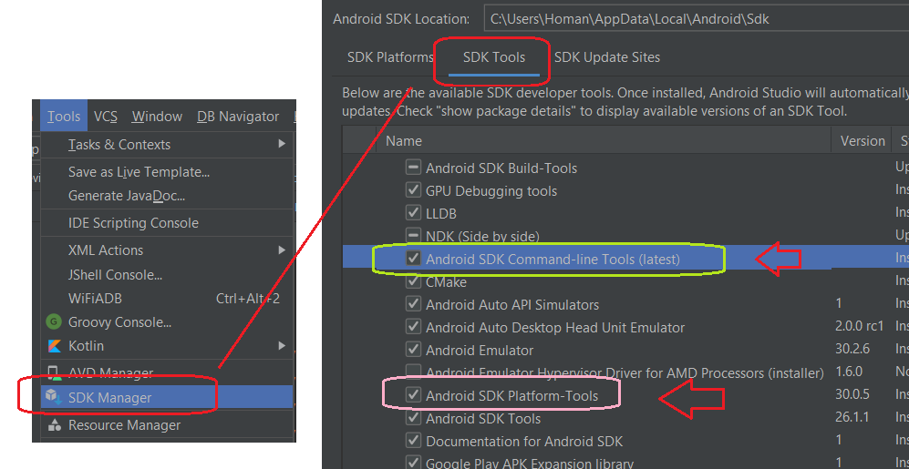 android studio unable to locate adb